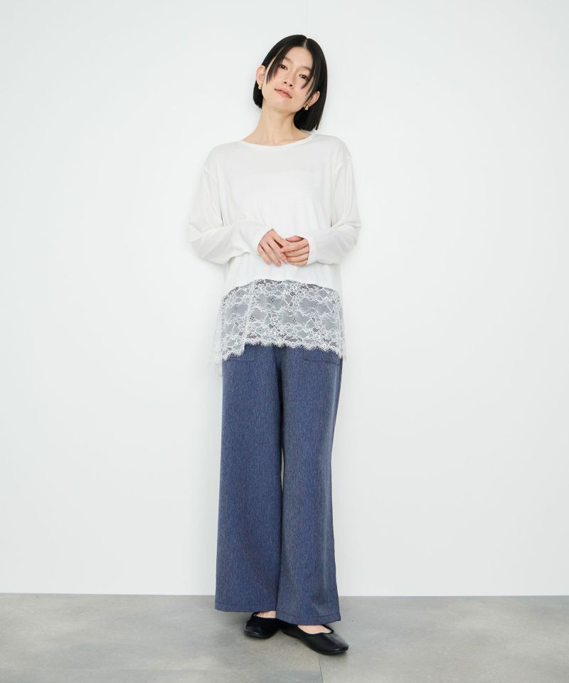 Idnes  レースコンビカットソー レディース メール便 対応商品商品画像-7