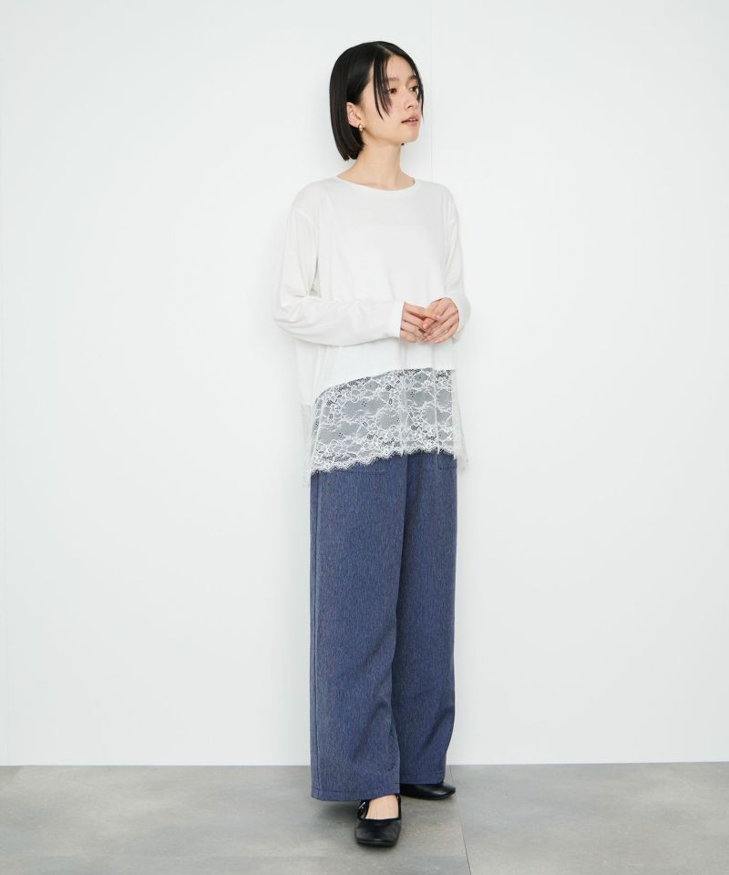 Idnes  レースコンビカットソー レディース メール便 対応商品商品画像-8