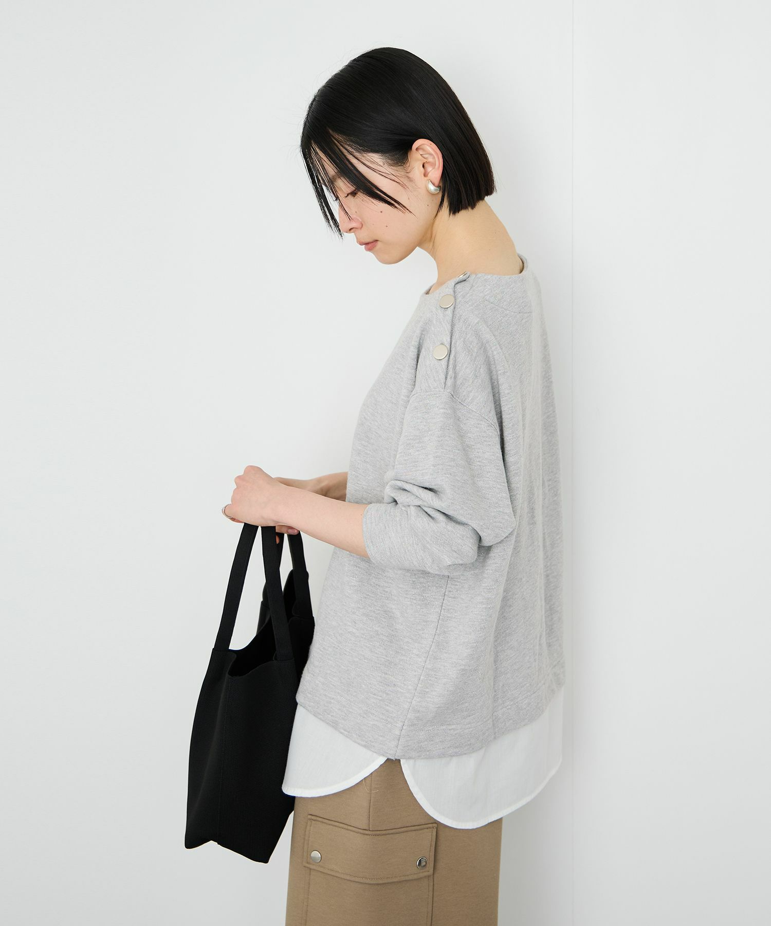 Idnes レイヤードラメスウェット レディース