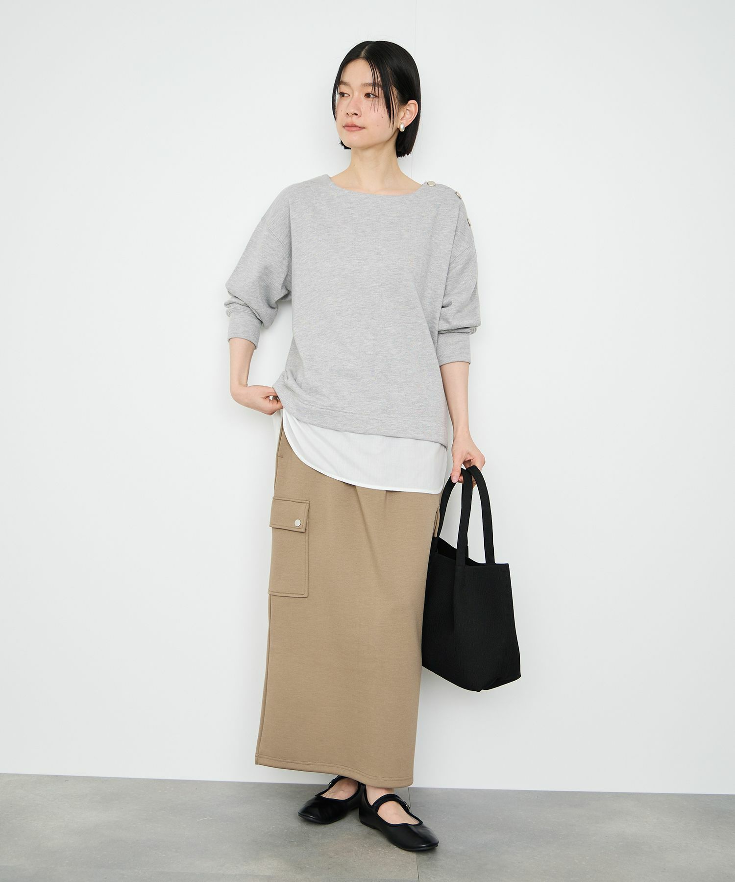 Idnes レイヤードラメスウェット レディース