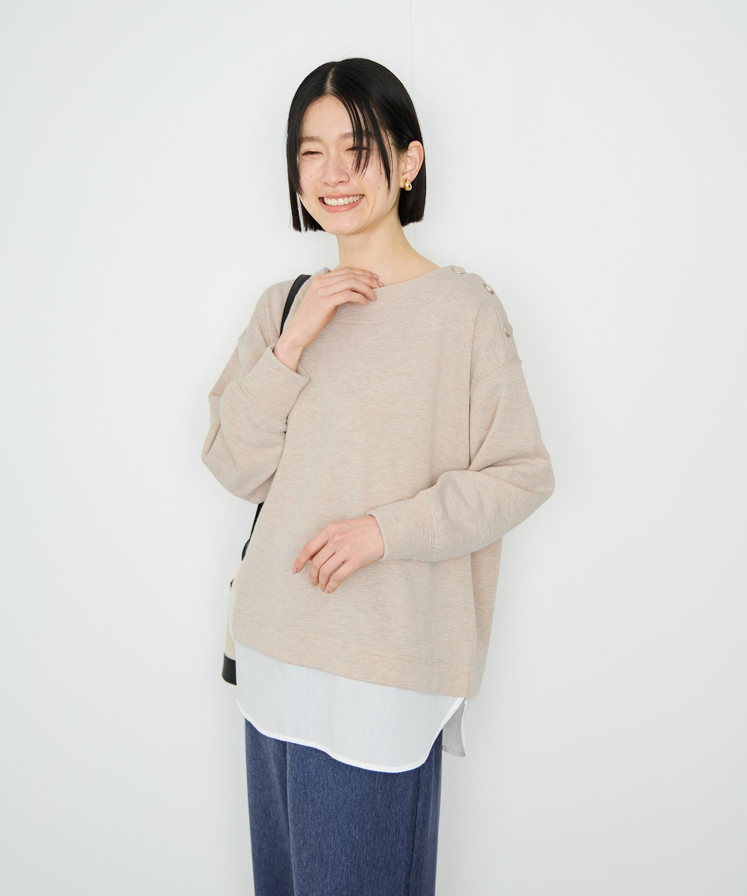 Idnes レイヤードラメスウェット レディース