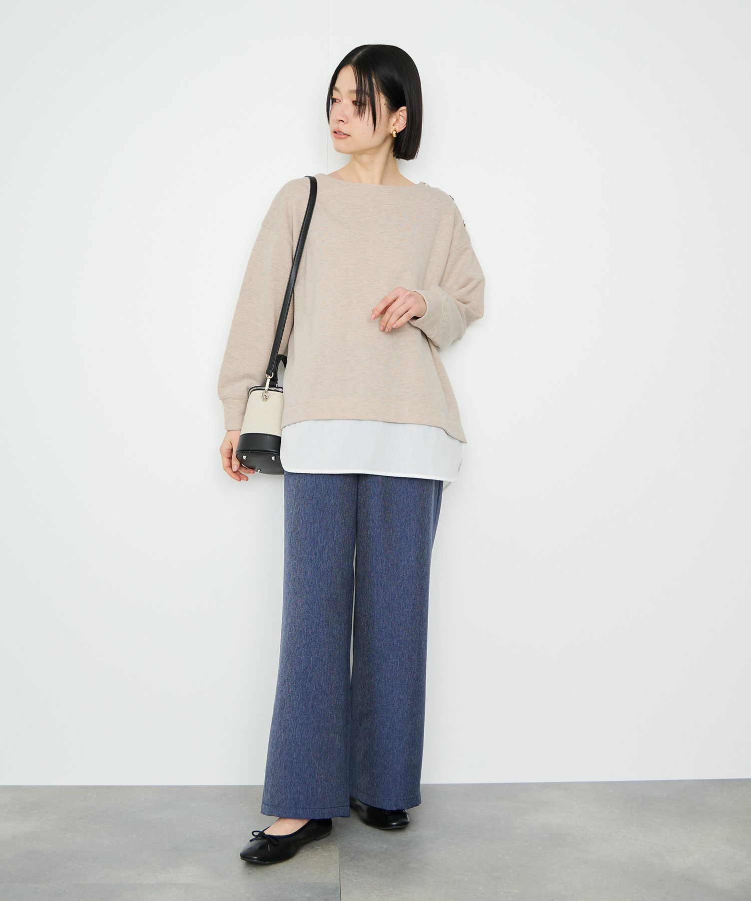 Idnes レイヤードラメスウェット レディース