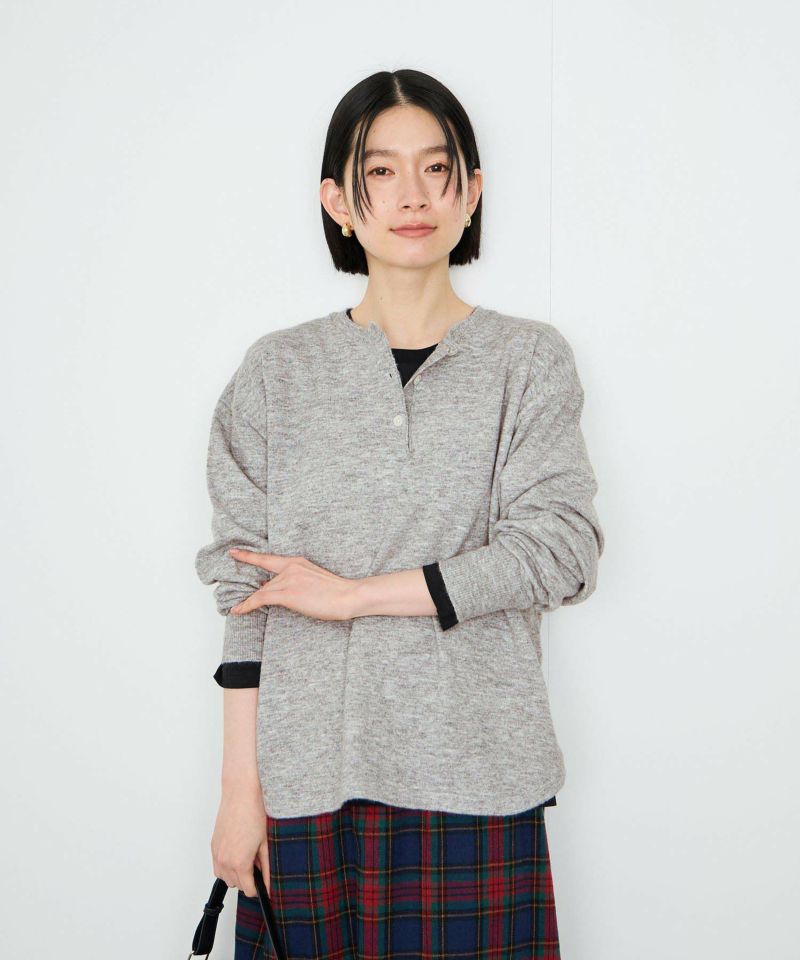 Idnes ヘンリーネックニット レディース商品画像-3