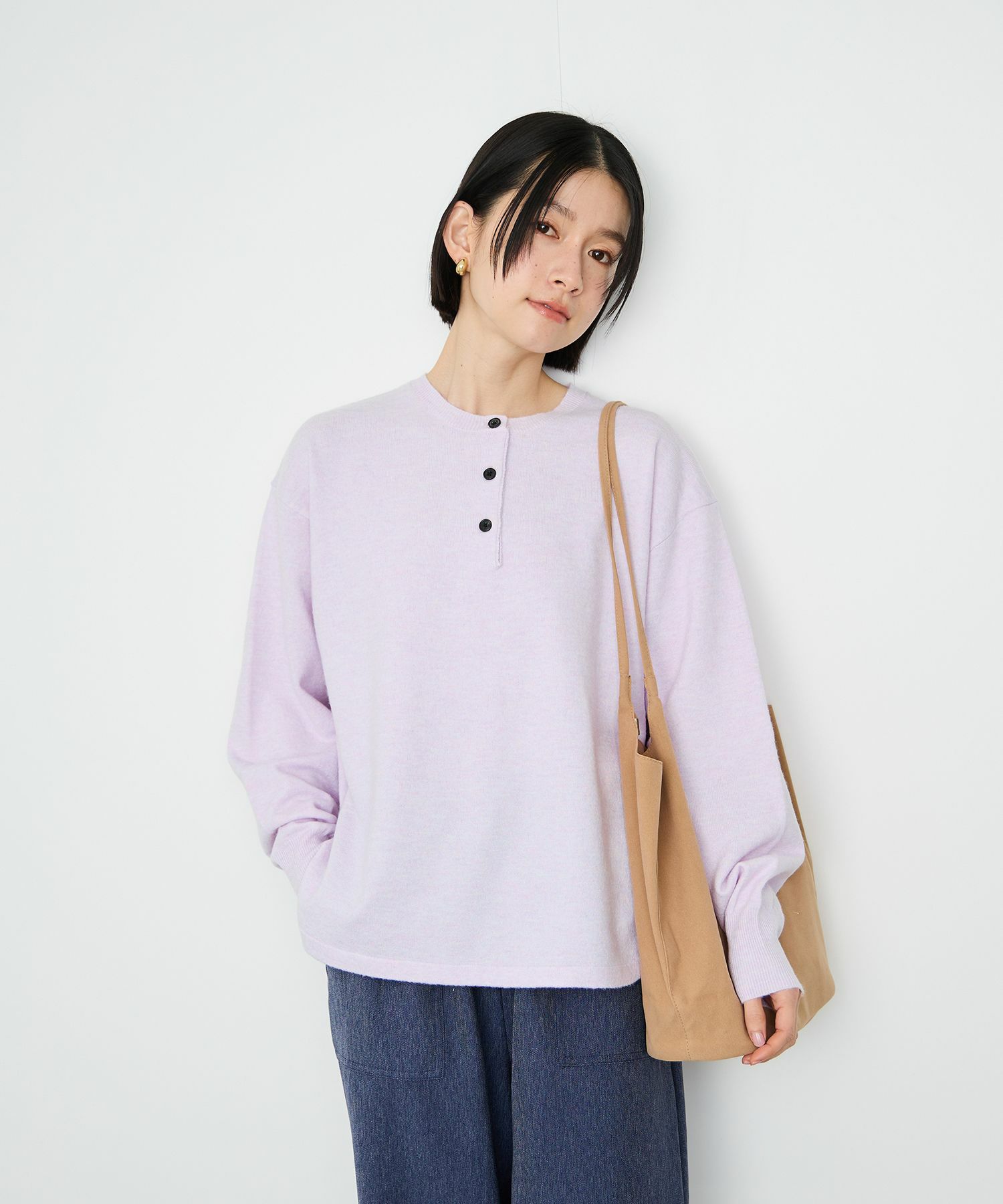 Idnes ヘンリーネックニット レディース商品サムネイル-4