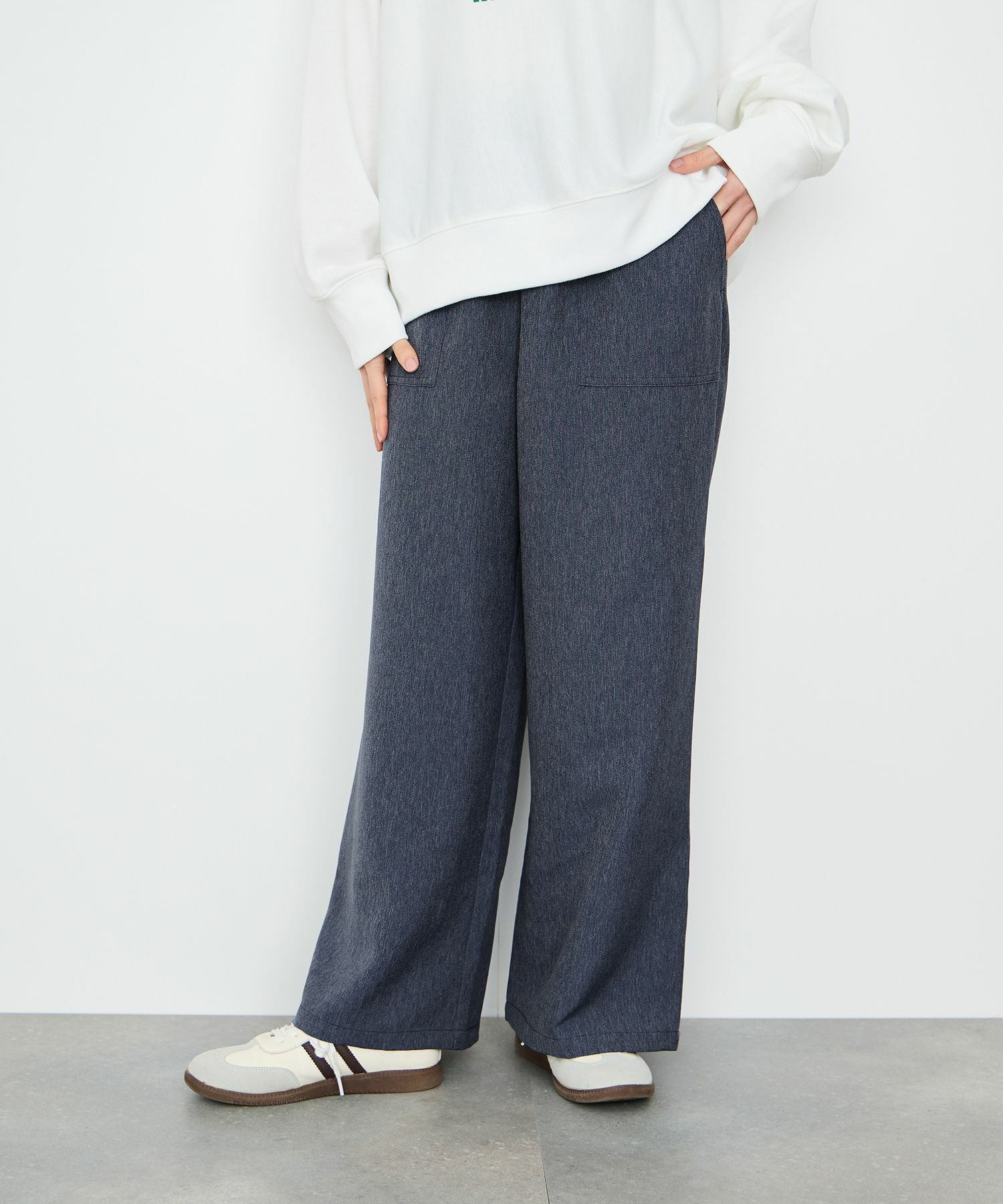 Idnes  デニムライクイージーワイドパンツ レディース商品サムネイル-2