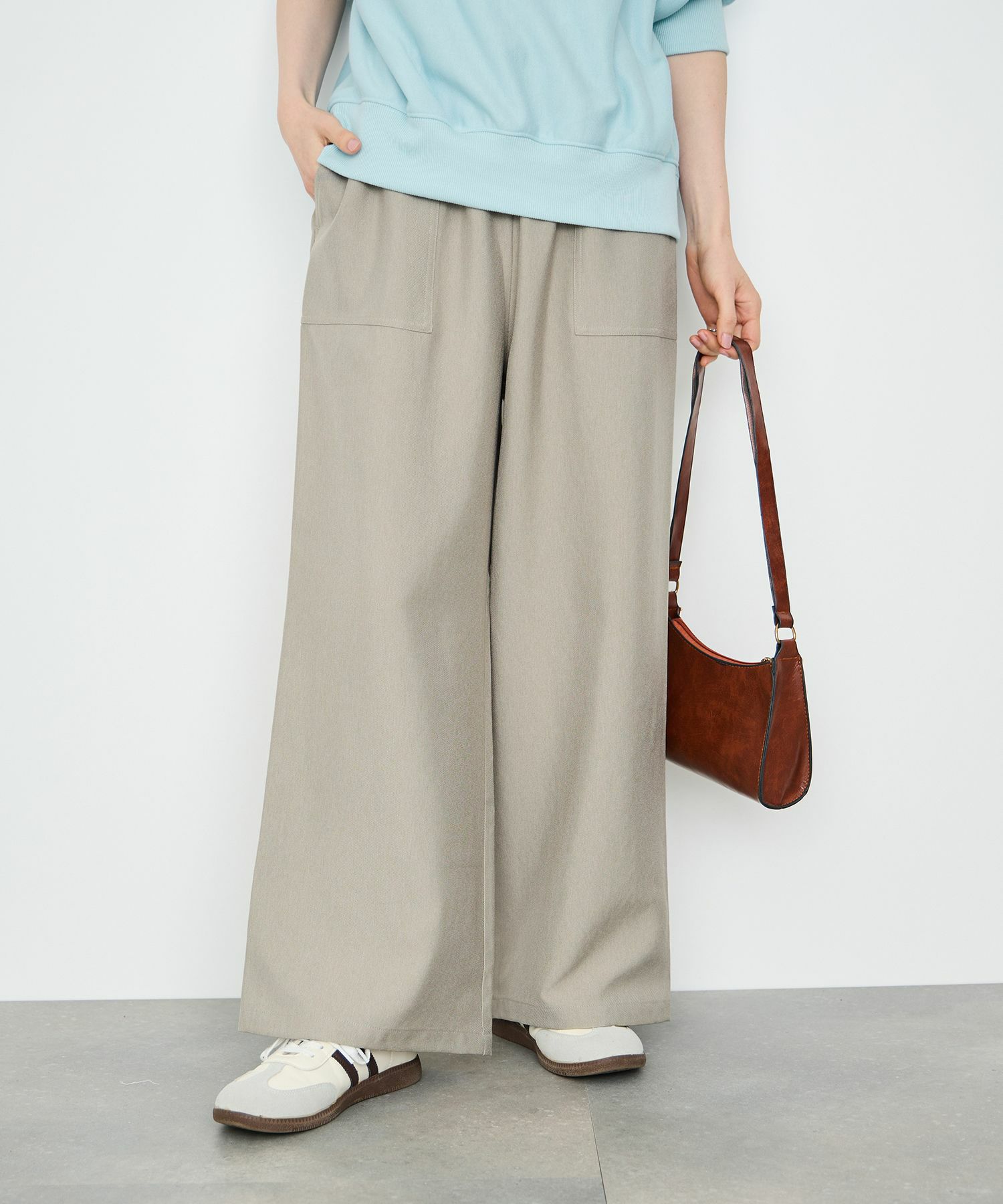 Idnes  デニムライクイージーワイドパンツ レディース商品サムネイル-3