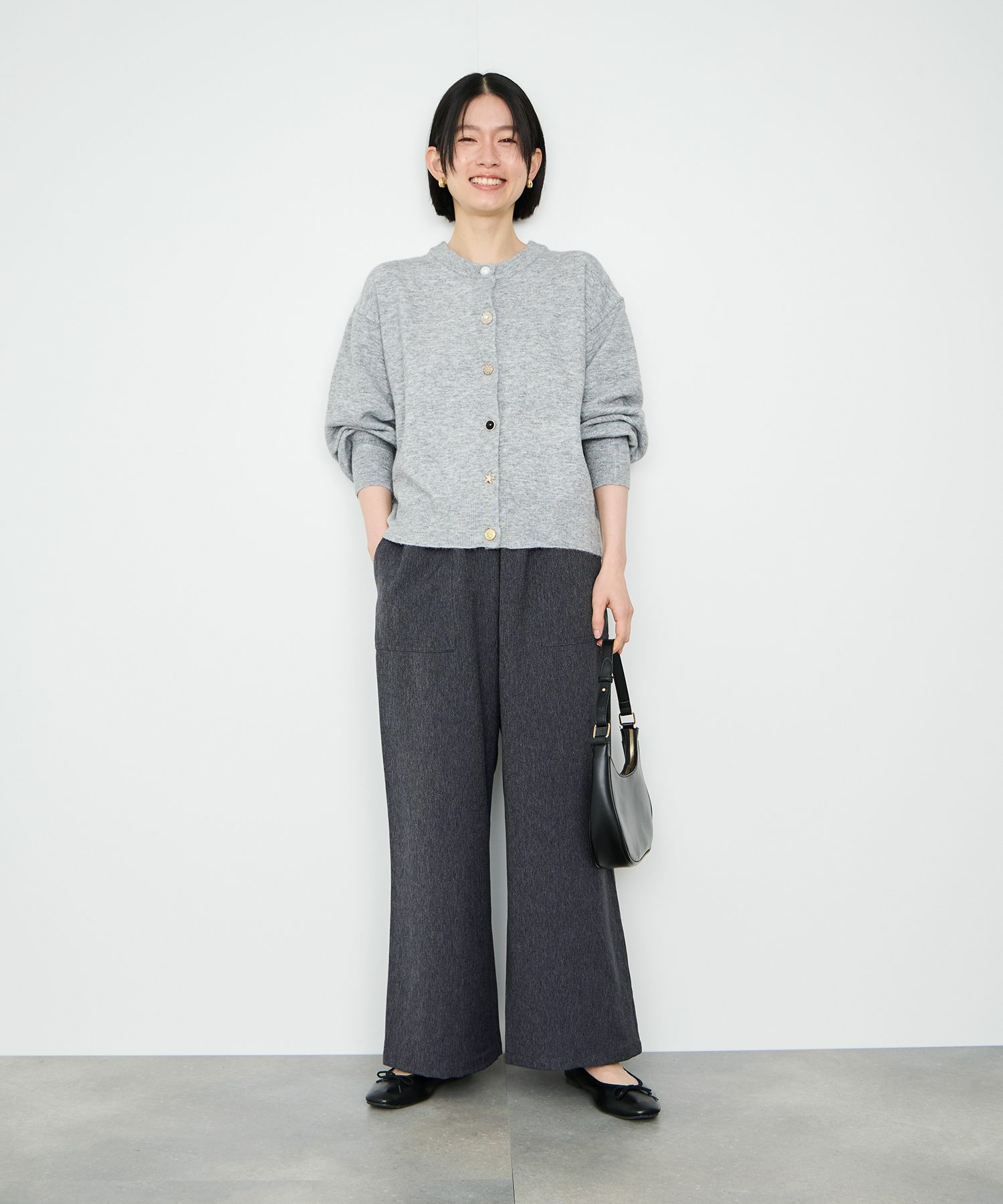 Idnes  デニムライクイージーワイドパンツ レディース商品画像-6