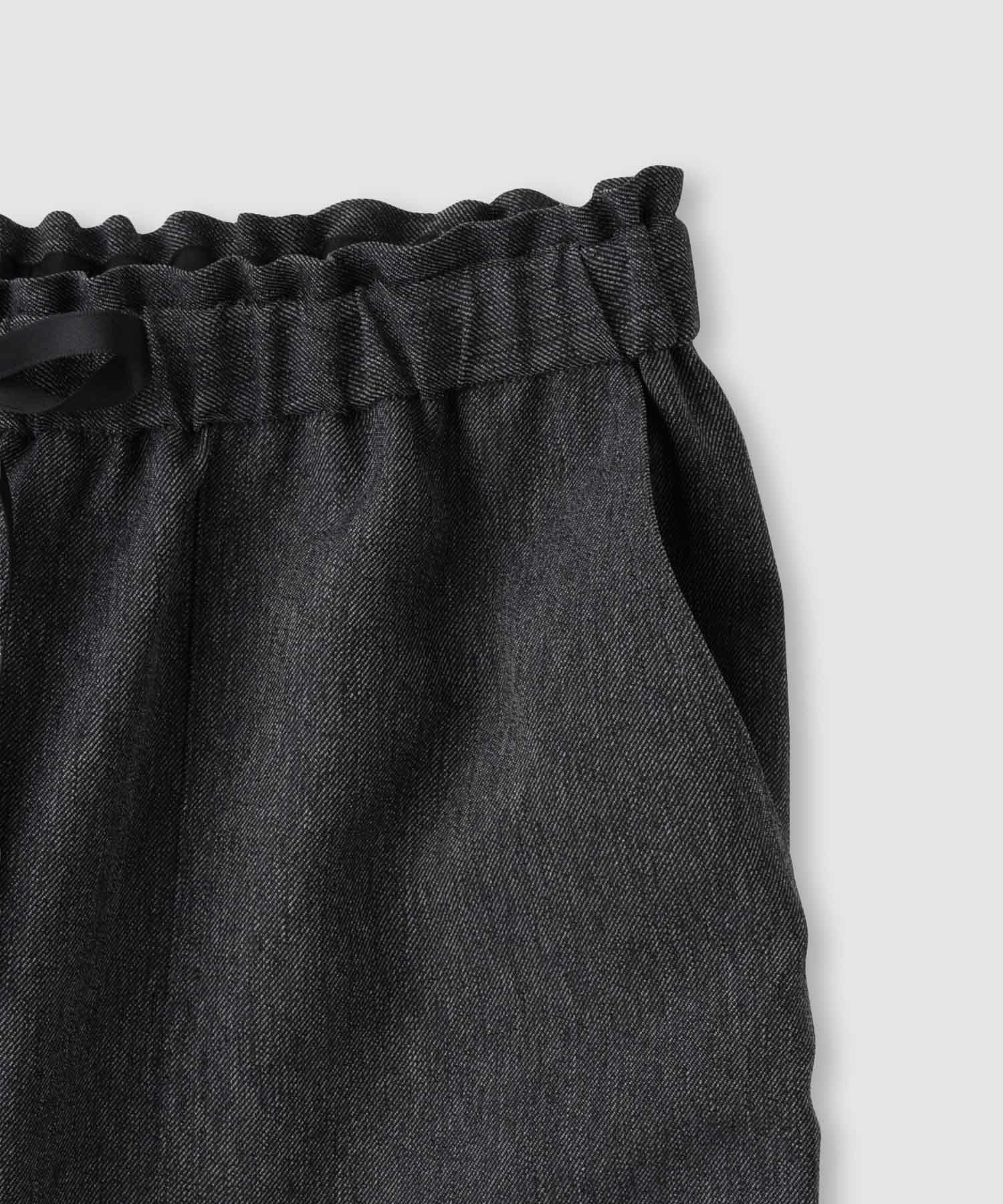 Idnes デニムライクイージーワイドパンツ レディース